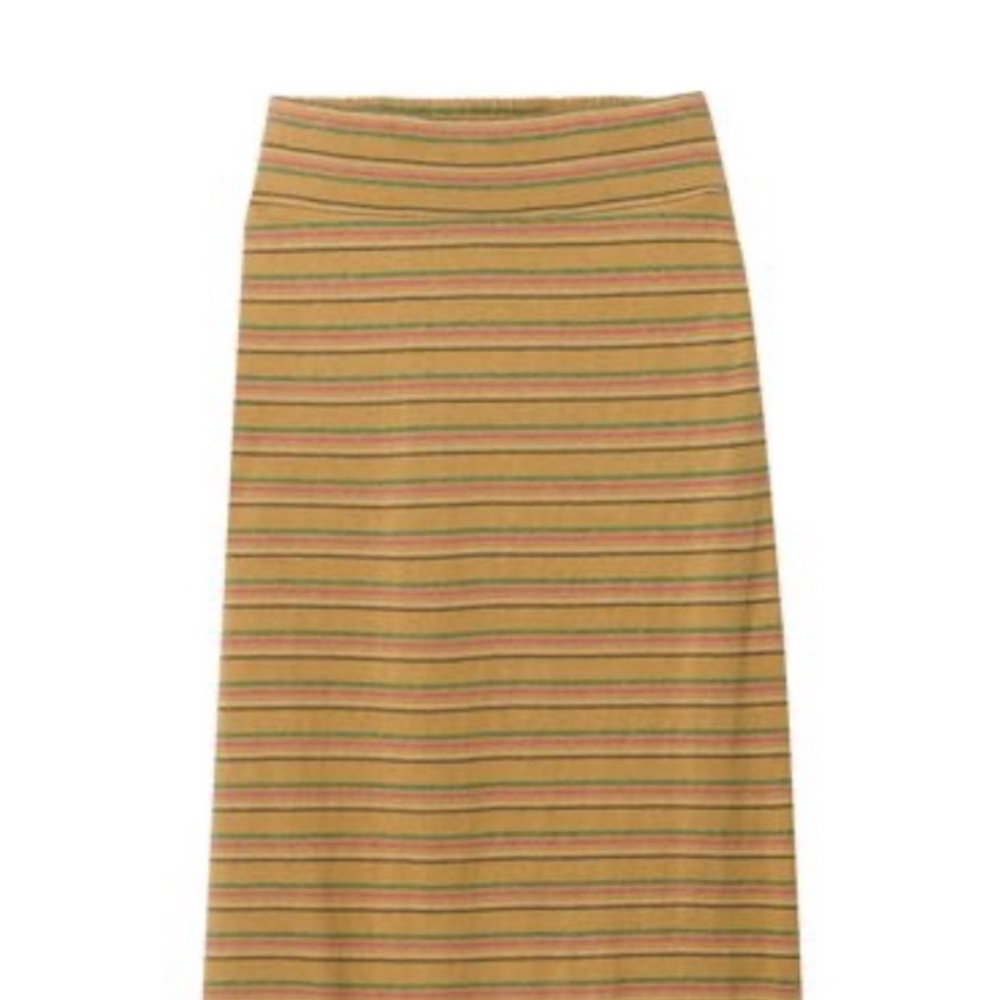 Striped Tan and Green Skirt